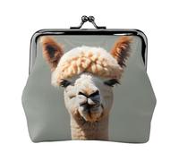Alpaca Avatar Leather Coin Purse for Women-Small Kiss Lock Wallet, Mini Card Holder for Keys Lipstick, Cute Change Purse for Travel
