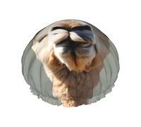 Alpaca avatar Print Shower Cap â€“ Double Layer Bath Hair Cap with Elastic Band Lining, Ideal for Home Spa, Hotel, and Travel