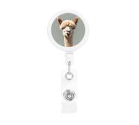 Alpaca Avatar The Plastic Retractable Badge Holder is Made of ABS Material and The Rope is Nylon