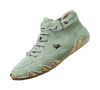 Alpaca Barefoot Shoes Men's Ergonomic Summer Barefoot Shoes Pair Waterproof & Pain Relieving Leather Barefoot Shoes Breathable Orthopaedic Slip On Trainers Mountain Expert Shoes, Mint Green, 6 UK
