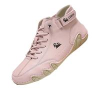 Alpaca Barefoot Shoes Men's Ergonomic Summer Barefoot Shoes Pair Waterproof & Pain Relieving Leather Barefoot Shoes Breathable Orthopaedic Slip On Trainers Mountain Expert Shoes, pink, 7 UK