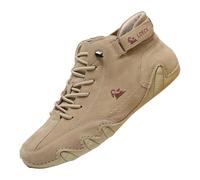 Alpaca Barefoot Shoes Men's Ergonomic Summer Barefoot Shoes Pair Waterproof & Pain Relieving Leather Barefoot Shoes Breathable Orthopaedic Slip On Trainers Mountain Expert Shoes, khaki, 12.5 UK