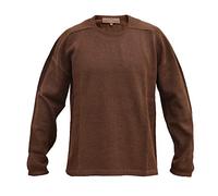 Alpaca Basics Men's Handmade 100% Alpaca Wool Relaxed Crew Sweater - brown - Large