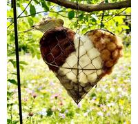 Alpaca Bird Nesting Material,Handmade Alpaca Fiber Bird Nesting Heart,Winter Tree Shelter for Wild Bird,Refillable Birds Haven,Winter Fowl Gifts Animal Hummingbirds Lovers Home Garden Yard (A)
