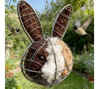 Alpaca Bird Nesting Material,Handmade Alpaca Fiber Bird Nesting Heart,Winter Tree Shelter for Wild Bird,Refillable Birds Haven,Winter Fowl Gifts Animal Hummingbirds Lovers Home Garden Yard (D)