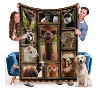 Alpaca Blanket - Fleece Throw Blanket for Couch Super Soft Cozy Bed Blanket Lightweight Plush Fuzzy Lap Blankets and Throws for Sofa, 50 x 60 Inch, Gift for Animal Lover