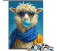 Alpaca Blowing Bubbles 1000 Piece Jigsaw Puzzles for Teenagers, Family Game Stress Reliever Difficult Challenge Gifts for Friends And Family (26x38cm)