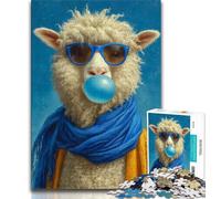 Alpaca Blowing Bubbles Adult Jigsaws 1000 Pieces Difficult,Pattern Assembly Fun at Home Activities,Birthday Present,Travel Gifts 38x52cm
