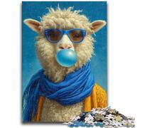 Alpaca Blowing Bubbles JigsawPuzzle 1000 Pieces for Adults,Toys Educational Games Stress Relieving Suitable for Desktop Decoration (50x75cm)