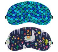 Alpaca Cactus Llama 2-Pack Light-Blocking Soft Breathable Sleep Mask Eye Patch Eye Cover