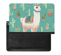 Alpaca Cactus Passport Holder & Travel Wallet Passport Cover Protector Essentials with Credit Card Slots