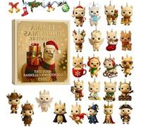Alpaca Christmas Adventure 2025 Advent Calendar, 24 Days Christmas Countdown Calendar with 24 Cute Alpaca Decorations, Holiday Surprise Gift for Alpaca Lovers, Family, Friends (Yellow)