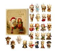 Alpaca Christmas Adventure 2025 Advent Calendar, 24 Days Christmas Countdown Calendar with 24 Cute Alpaca Decorations, Holiday Surprise Gift for Alpaca Lovers, Family, Friends (Yellow)