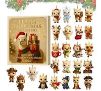 Alpaca Christmas Adventure 2025 Advent Calendar, 24 Days Cute Alpaca Christmas Countdown Calendar with 24 2D Acrylic llama Ornaments, Holiday Surprise Collectible Decor Gift