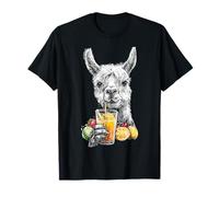 Alpaca Colorful Fruits Motif Animal Lover Art Alpaca T-Shirt