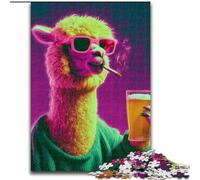 Alpaca Drinking A Drink 1000 Pieces Jigsaw Puzzles for Adults And Teens, Staycation Kill Time Birthday Present, Gifts, Wall Art for 14+ (size 26x38cm)