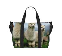 Alpaca Family Print Travel Duffle Bag Lightweight Weekend Bag Travel Bag Holdall with Adjustable Strap for Weekend Trips Gym Travel Daily Use
