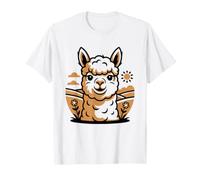 Alpaca Farmer Cute Vintage Herd Farm Portrait Badge Art T-Shirt