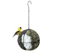 Alpaca Fiber Bird Nesting Heart Refillable Handmade Metal Round Cage Nest
