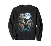 Alpaca Funny Howl Full Moon Weird Cursed Sweatshirt