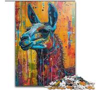 Alpaca Graffiti 1000 Piece Jigsaw Puzzle for Adults Teens, Challenging Game And Family Play Parent-child Interaction (50x75cm)