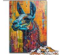 Alpaca Graffiti 1000 Piece Jigsaw Puzzle for Adults Teens, Challenging Game And Family Play Parent-child Interaction (26x38cm)
