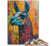 Alpaca Graffiti Jigsaw Puzzles for Teenagers 1000 Piece,Educational Games Wall Decoration Unique Birthday And Xmas Gifts (38x26cm)