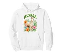 Alpaca Groovy Floral Alpaca Watercolor Boho Alpaca Pullover Hoodie