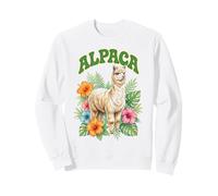 Alpaca Groovy Floral Alpaca Watercolor Boho Alpaca Sweatshirt