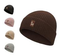 Alpaca Hat | 100% Alpaca Wool | Double Knit | 2 Sizes | Unisex Hat | Fair Trade | Warm & Soft, Breathable & Hypoallergenic | Winter Hat, brown, M/L