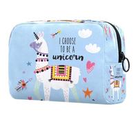 Alpaca I Choose to Be a Unicorn Cosmetic Bag for Women, Travel Toiletries Bags Large Makeup Handy Pouch Organiser Bag with Zipper