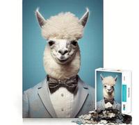 Alpaca in A Suit Jigsaw for Adults 1000 Pieces Think Skill Game High Precision Die Cut Entertaining Challenge for Spare Time (50x75cm)