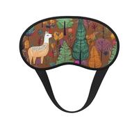 Alpaca in The Forest Sleep Mask for Side Sleeper Soft Breathable Sleeping Eye Mask Blackout Silk Eye Sleep Shade Cover with Elastic Strap Night Blindfold for Women Men Travel Nap