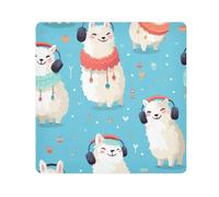 Alpaca Listen Music Camera Wrap Cloth, Squares Magic Self-Adhesive Cloth for Lens Camera Anti-Scratch Lens Protector Makeup Wrap Cloth Bag 17.7" x 17.7"