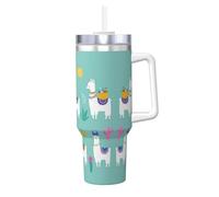 Alpaca Llama 40oz Ice Bully with Handle Travel Mug Hot & Cold Drinks Coffee Daily Household Use