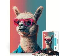 Alpaca Llama Art 1000 Piece Jigsaws for Adults Brain Training Fun Clean Cut Sturdy Components Calming Mental Break Activity (50x75cm)