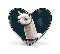 Alpaca Llama Button Pin Heart Shape Alloy Lapel Pins Badges Novelty Funny Enamel Pins Personalized Pinback Button Badges Cute Heart Brooche for Jackets Bags
