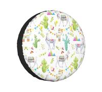 Alpaca Llama Cactus Flag Mountain Christmas Single Axle Wheel Covers,Fits Tires Single Buckle For Rvs,Trucks,All Year Round