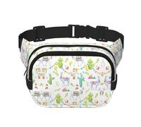 Alpaca Llama Cactus Flag Mountain Print Stylish and Practical Waist Bag,Adjustable,Perfect for Travel,and Outdoor Activities