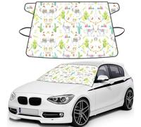 Alpaca Llama Cactus Flag Mountain Printed Car Windshield Cover for Ice and Snow, Waterproof Windshield Snow Cover Universal Fit for Cars, Sedans, SUVs, Snow & Sun Protection