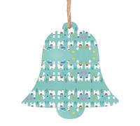 Alpaca Llama Christmas Wooden Ornaments Xmas Tree Decorations Pendant With Rope New Year Home Holiday Party