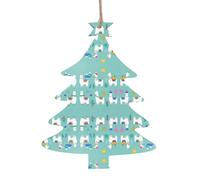 Alpaca Llama Christmas Wooden Ornaments Xmas Tree Decorations Pendant With Rope New Year Home Holiday Party