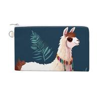 Alpaca Llama Coin Purses with Zipper, Personalized Zero Wallet for Shopping, Small Makeup Pouches Bag for Travel, Card Organizer Case, Portable Canvas Change Purses