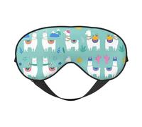 Alpaca Llama Comfortable Sleeping Aid Soft Eye Mask Adjustable Blackout Cover Reversible Night Rest
