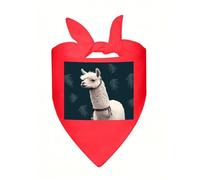 Alpaca Llama Dog Bandana Cute Soft Triangle Bibs Washable Kerchief Adjustable Dog Scarf Puppy Neckerchief Stylish Handkerchief Pet Bandana Pet Scarfs for Small Dogs Cat Pet Red-Style