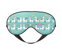 Alpaca Llama Double Sided Sleep Mask Soft Comfortable Light Blocking Eye Cover for Night Rest