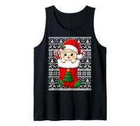 Alpaca Llama in Christmas Socks Cute Holiday Ugly Xmas Tank Top