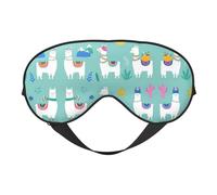 Alpaca Llama Light Blocking Sleep Mask Adjustable Comfortable Soft Eye Cover Reversible Night Rest