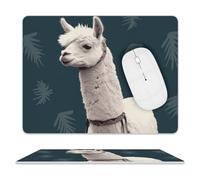 Alpaca Llama Mousepad Waterproof Non-Slip Rubber Base MouseMat Stitched Edge Funny Gaming Mousepad for Home Office Dorm Desk Decor Accessories 11.8"x9.8"