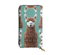 Alpaca Llama Print Leather Long Clutch Wallet â€“ Fashionable Personalized Wallet, Multiple Card Slots, Gift Ready, Black, One Size